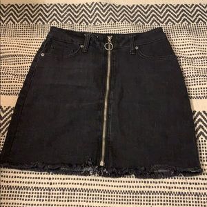 Black denim skirt